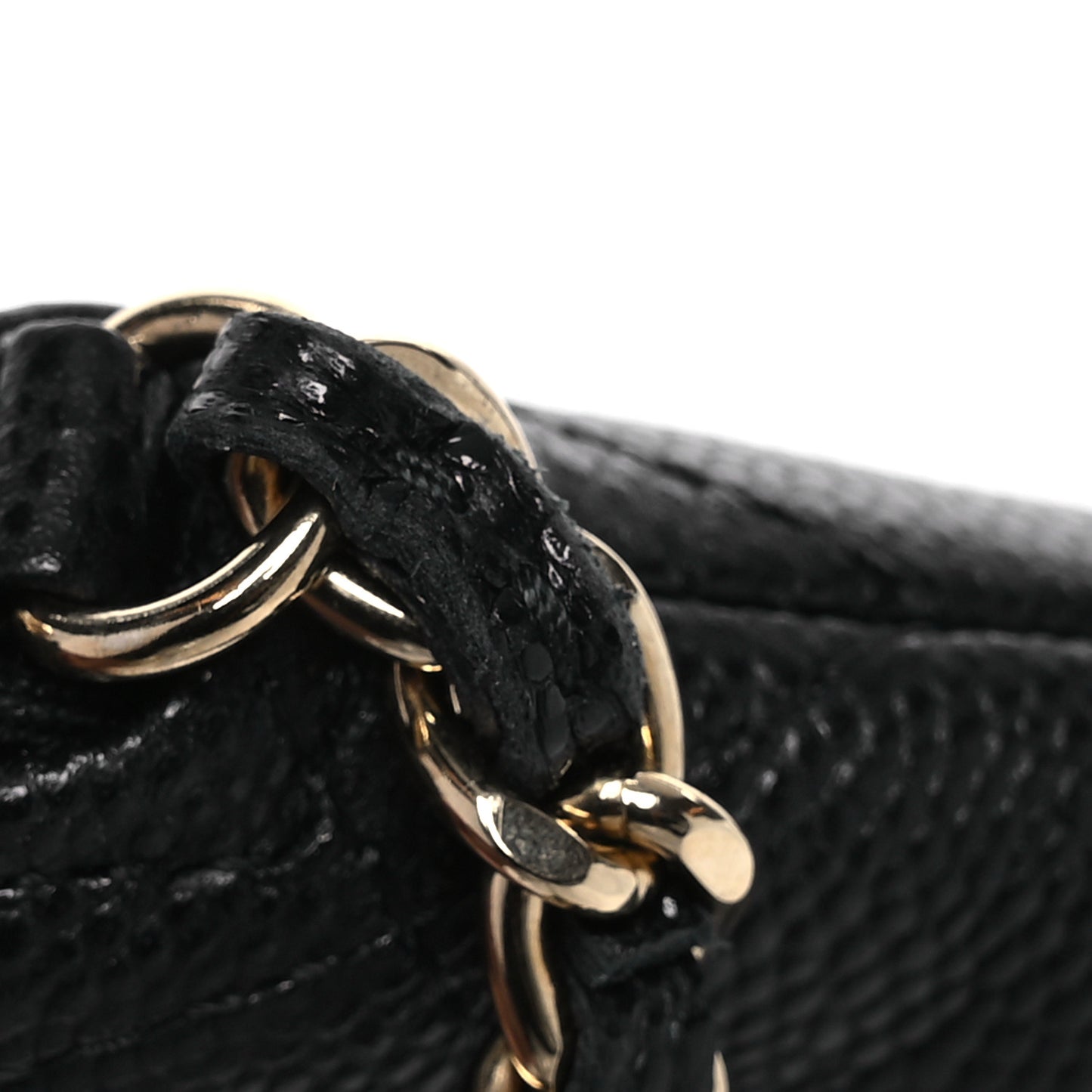 Caviar Quilted Classic Clutch With Chain Black