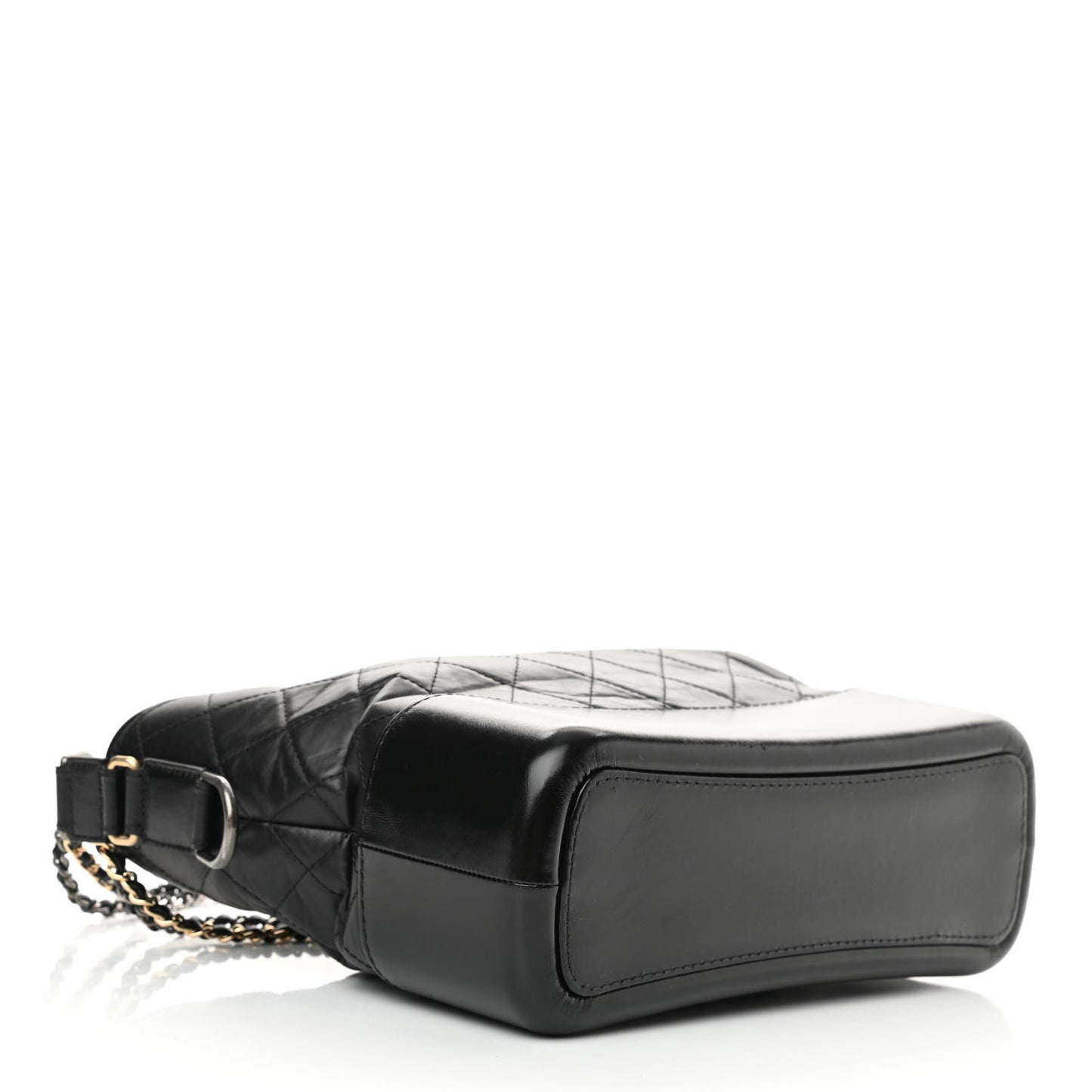 Aged Calfskin Quilted Medium Gabrielle Hobo Black