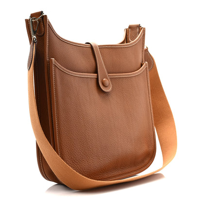 Hermes Taurillon Clemence Evelyne II PM Gold 3 of 9