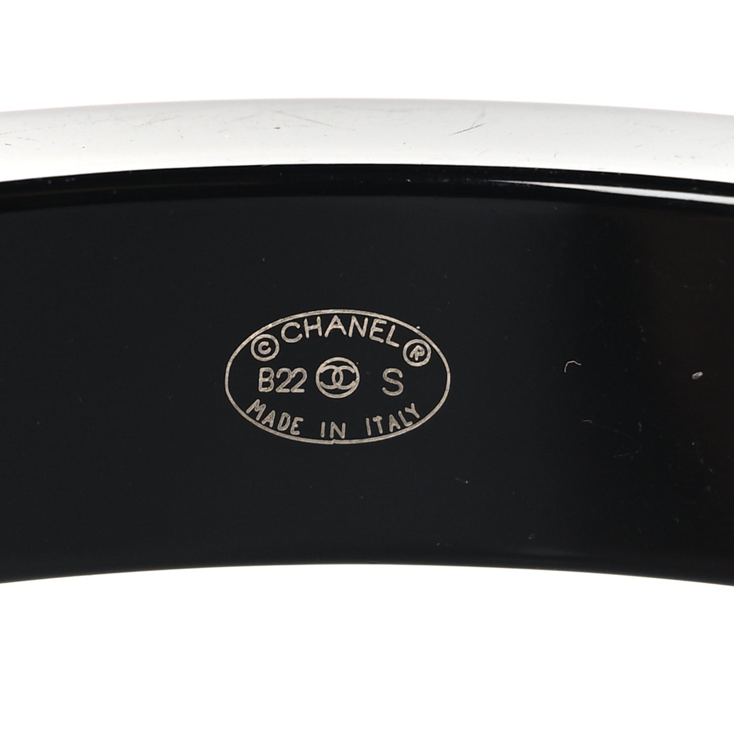 Resin Logo Bangle Bracelet Pink Black