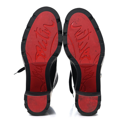 Christian Louboutin Calfskin Knit En Hiver Mixed Dual-Zip Booties 41 Black 5 of 7