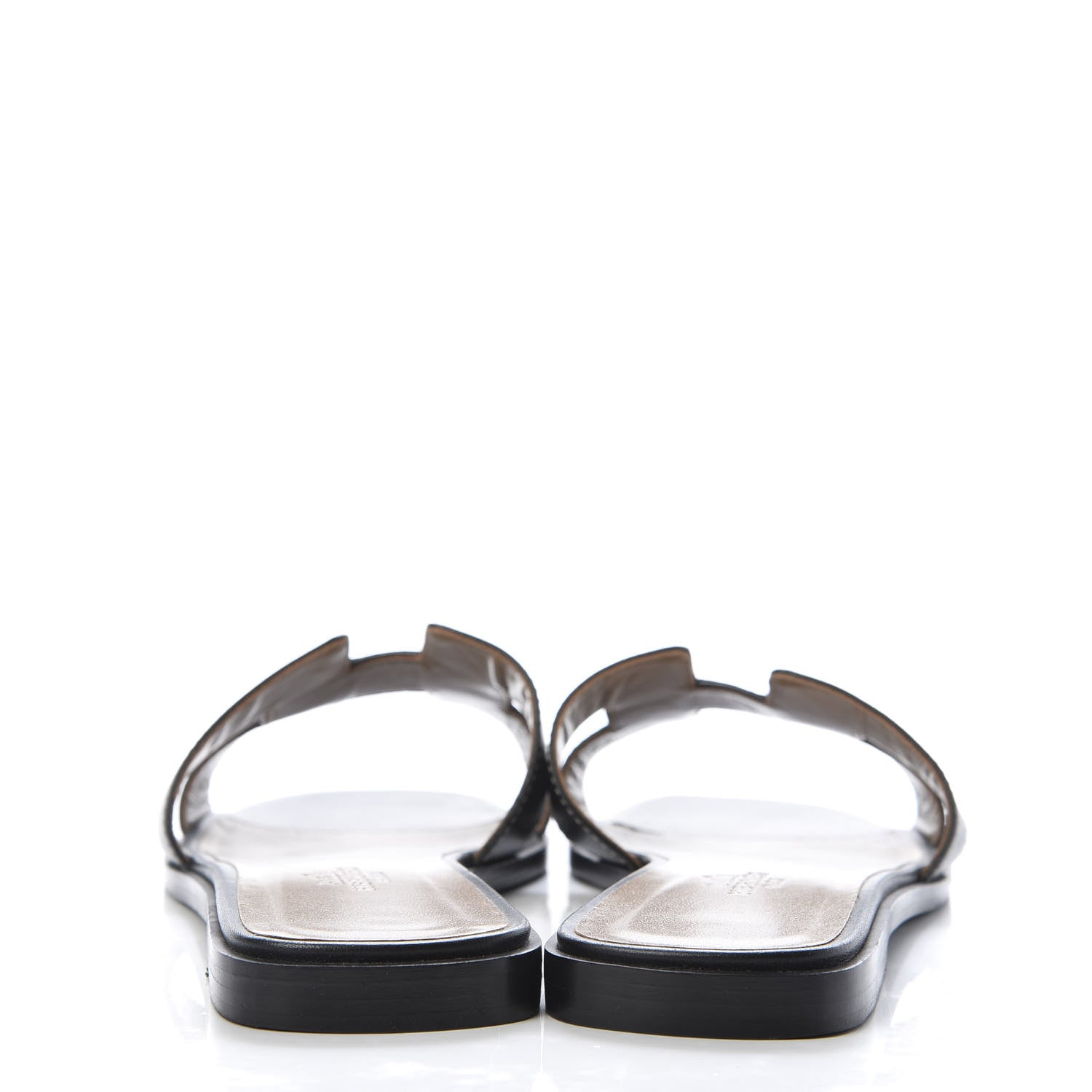 Hermes Box Calfskin Oran Sandals 38.5 Black 6 of 9