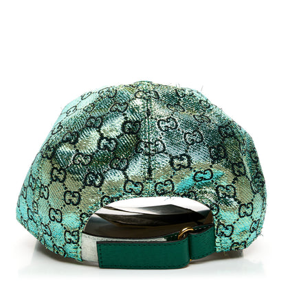 Gucci Silk Blend Jacquard Monogram Santa Barbara Baseball Hat S Green Black Radiant 6 of 9