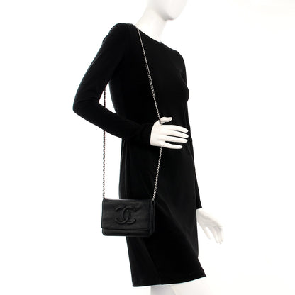Chanel Caviar Timeless CC Wallet On Chain WOC Black 2 of 8