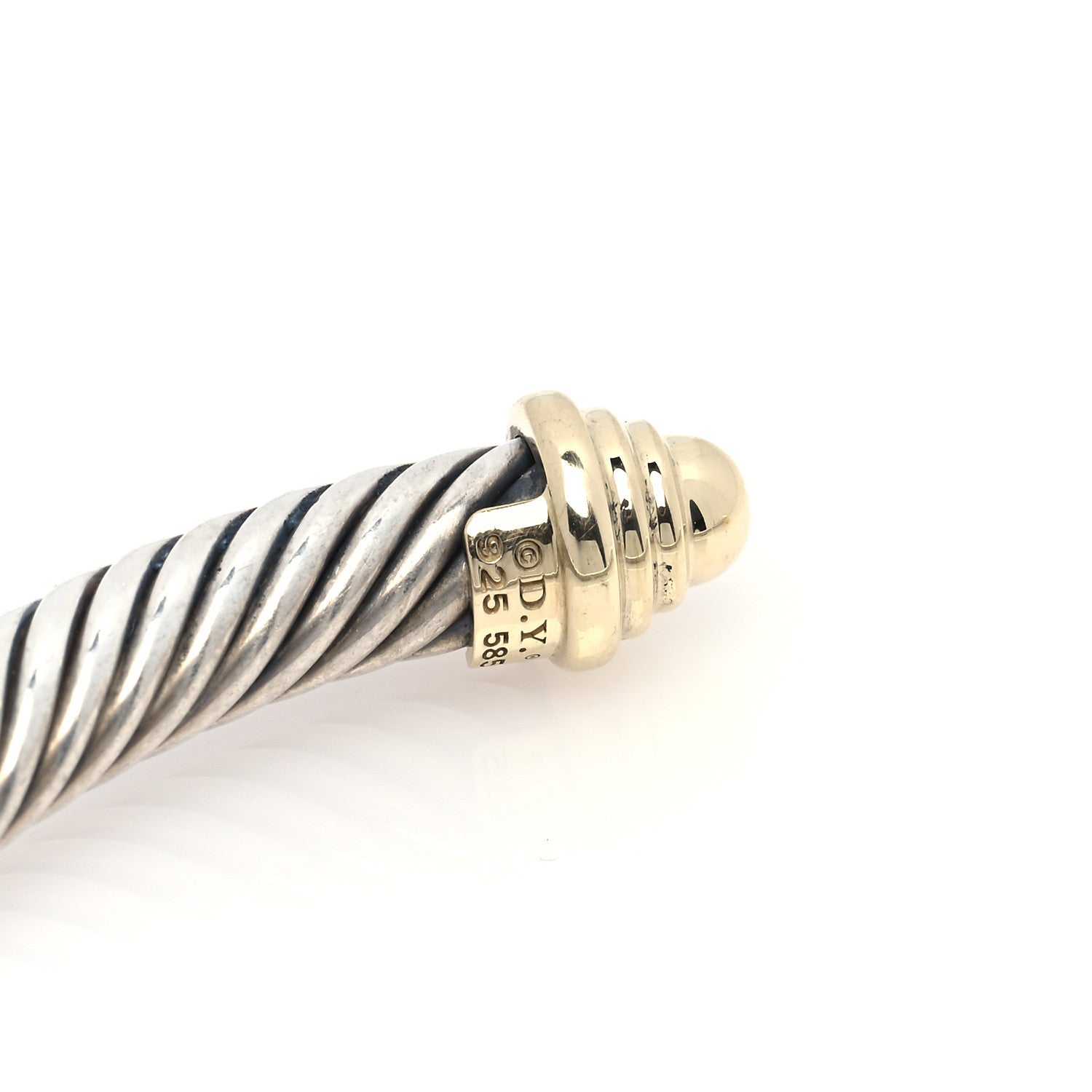 David Yurman Sterling Silver 14K Yellow Gold 5mm Cable Classics Bracelet 4 of 4
