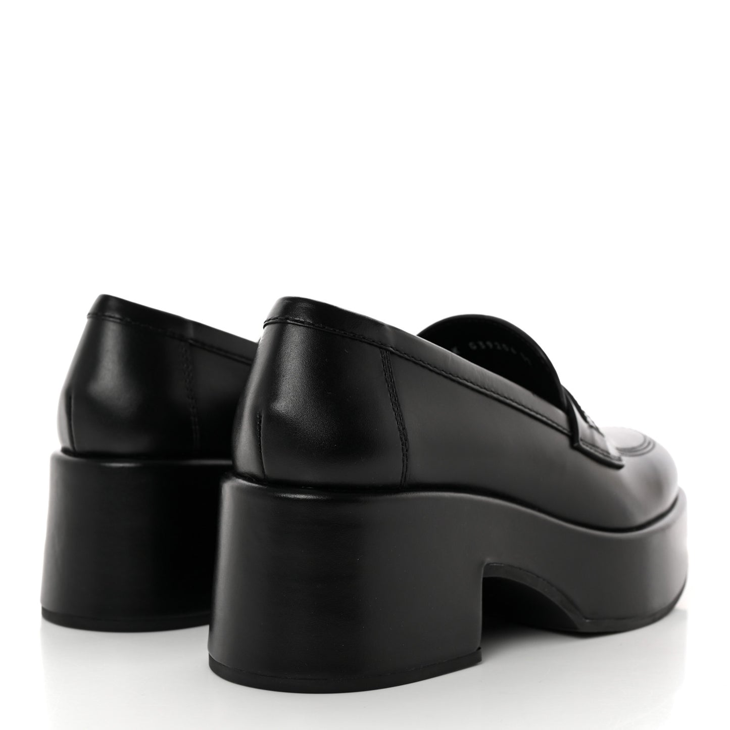 Calfskin CC Platform Loafers 37 Black
