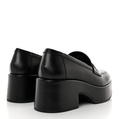 Chanel Calfskin CC Platform Loafers 37 Black 4 of 12
