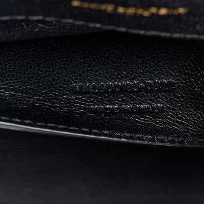 Saint Laurent Grain De Poudre Textured Mixed Matelasse Triquilt Medium Monogram Satchel Black 8 of 11