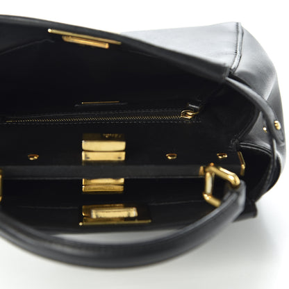 Fendi Nappa Mini Peekaboo Iconic Satchel Black 4 of 9