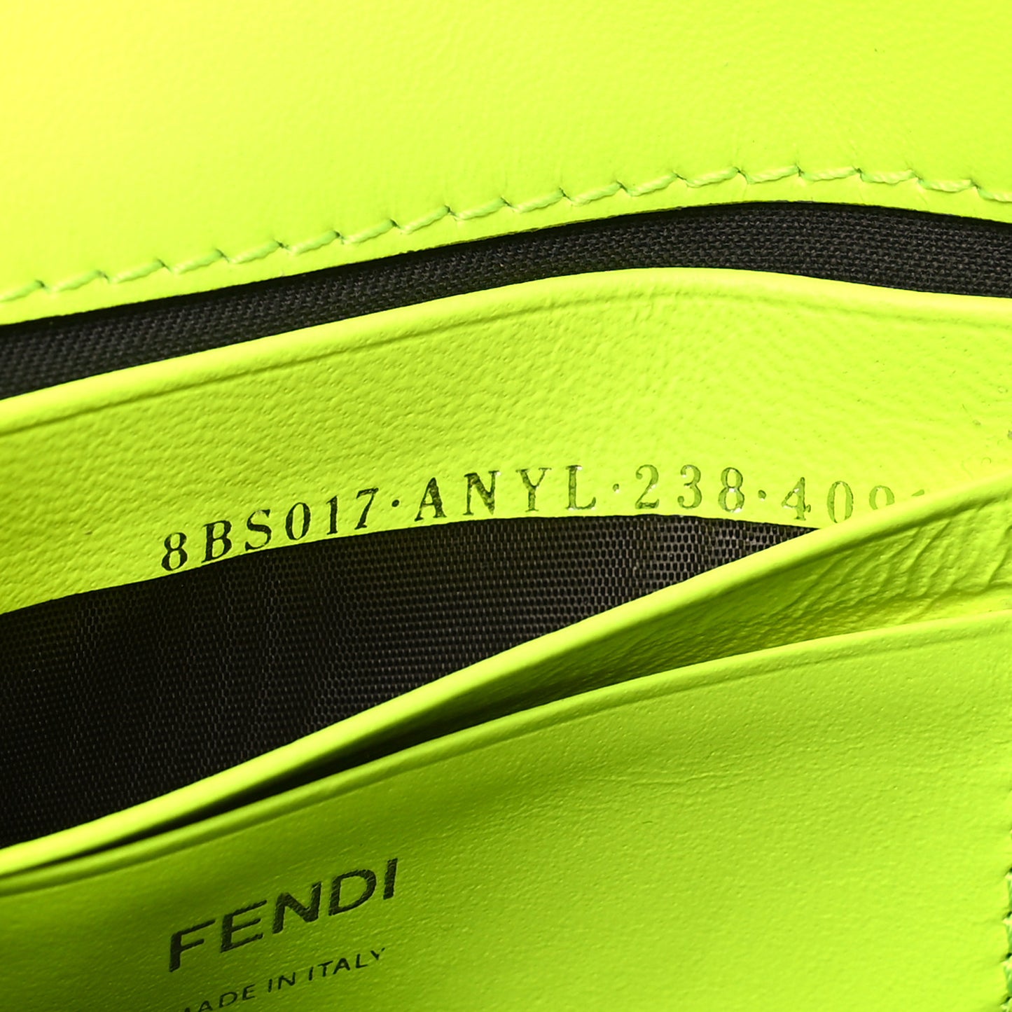 Nappa FF 1974 Embossed Mini Baguette Neon Yellow