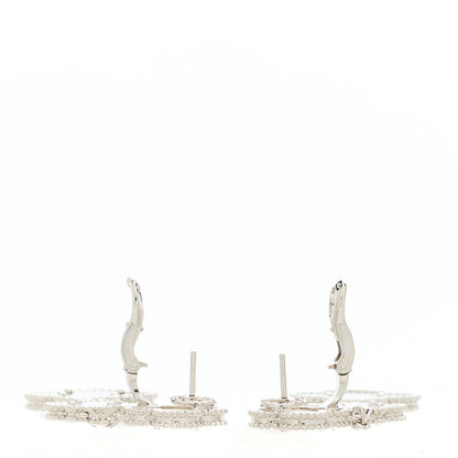 Van Cleef & Arpels 18K White Gold Mother of Pearl Chalcedony 3 Motifs Magic Alhambra Earrings 3 of 5