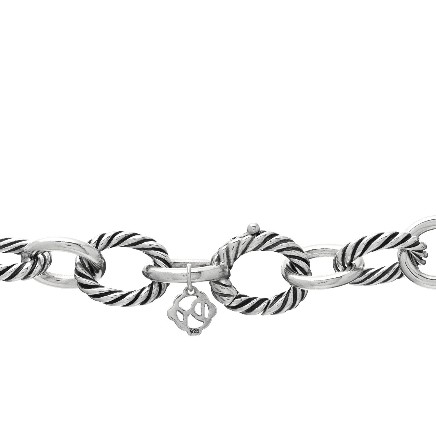 David Yurman Sterling Silver 12mm Oval Link Necklace 4 of 5