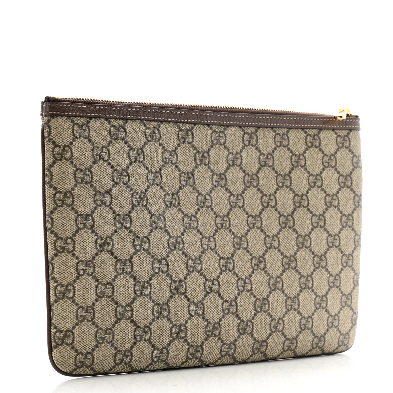 Gucci GG Supreme Monogram Large Ophidia Pouch Clutch Brown 3 of 7