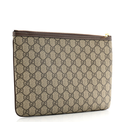 Gucci GG Supreme Monogram Large Ophidia Pouch Clutch Brown 3 of 7