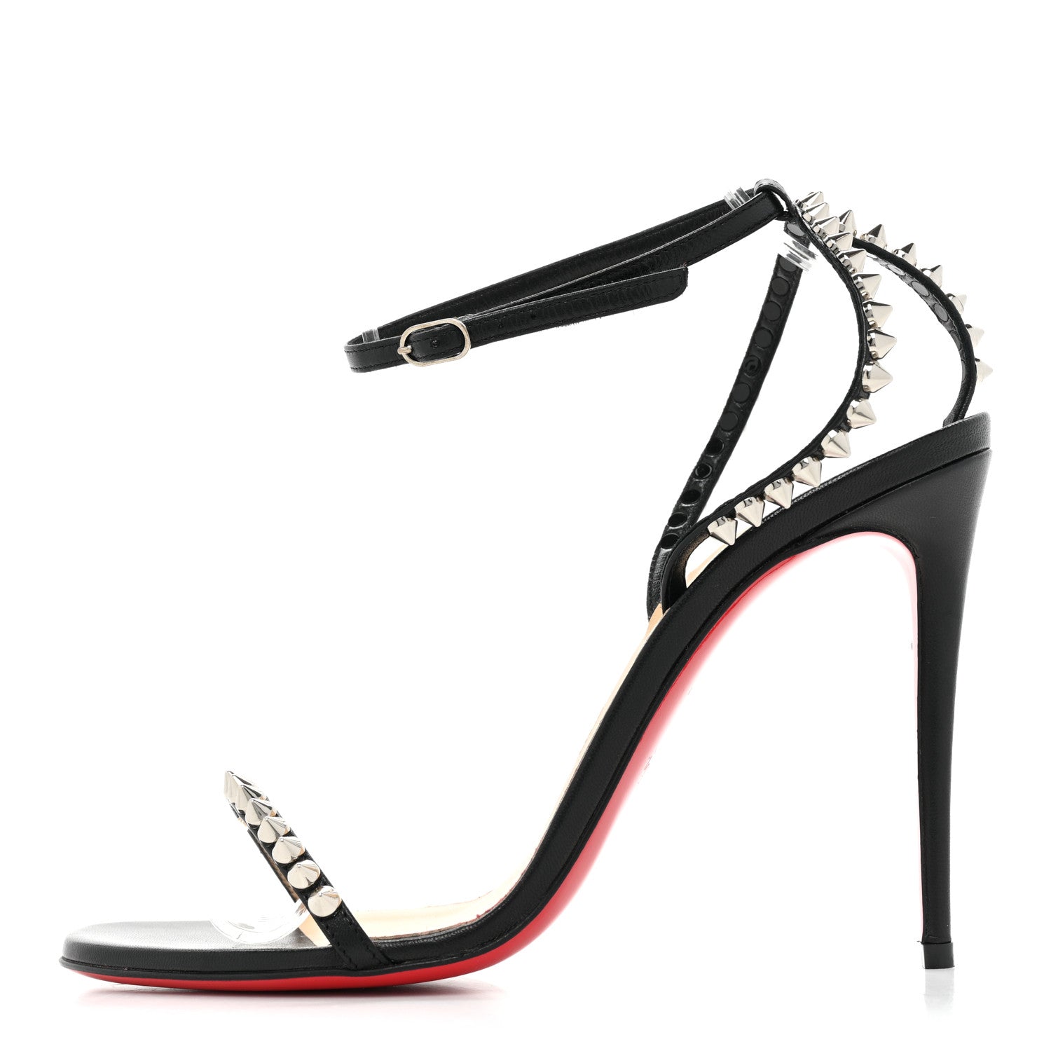 Christian Louboutin Kid Spiked So Me 100 Sandals 38 Black 1 of 14