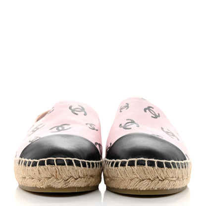 Chanel Lambskin Printed CC Espadrilles 40 Light Pink Black 2 of 8