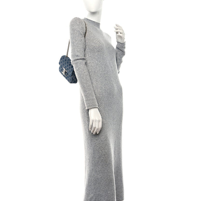 Celine Denim Triomphe Claude Chain Shoulder Bag Blue Silver 2 of 8