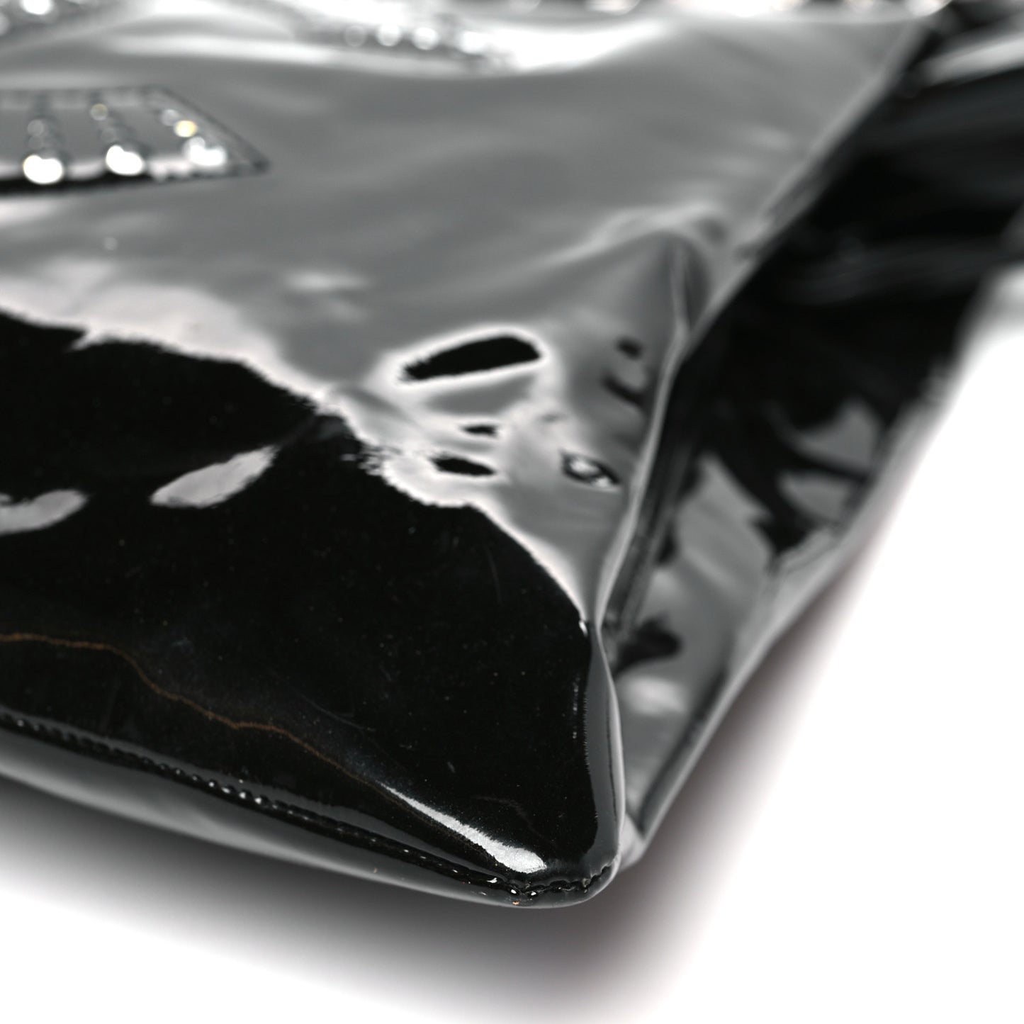 Patent Crystal Strass Bonbons Tote Black