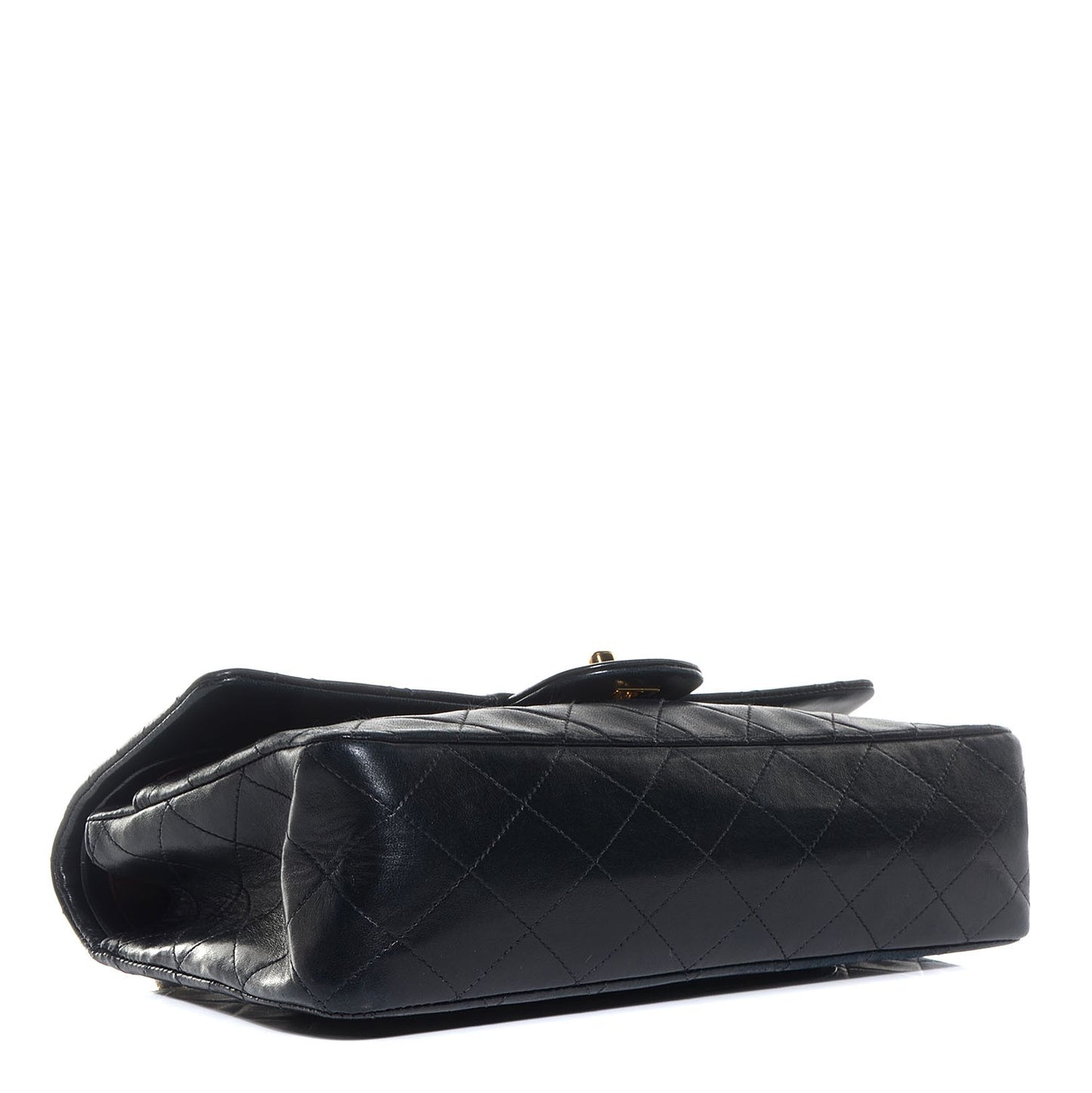 Lambskin Medium Double Flap Black