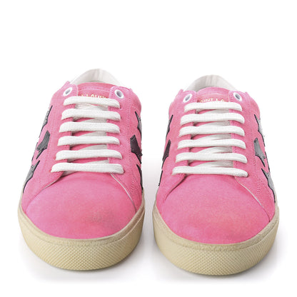 Saint Laurent Suede Star Court Sneakers 38 Pink Black 2 of 9