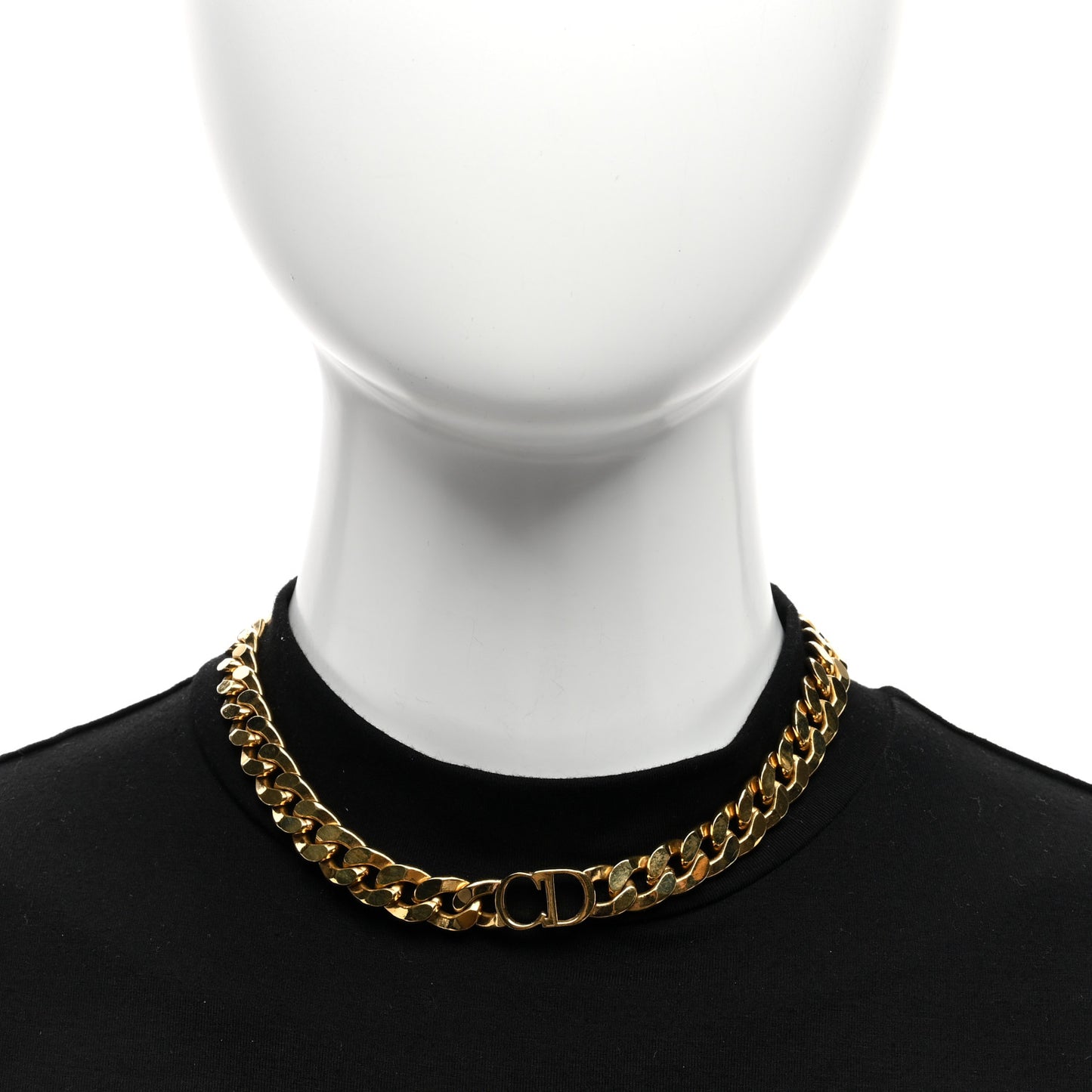 Metal CD Choker Necklace Gold