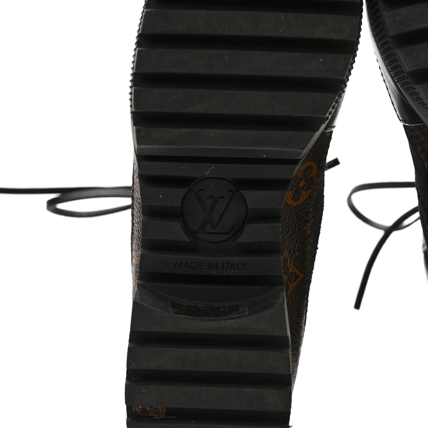 Suede Calfskin Monogram Laureate Platform Desert Boots 38 Black