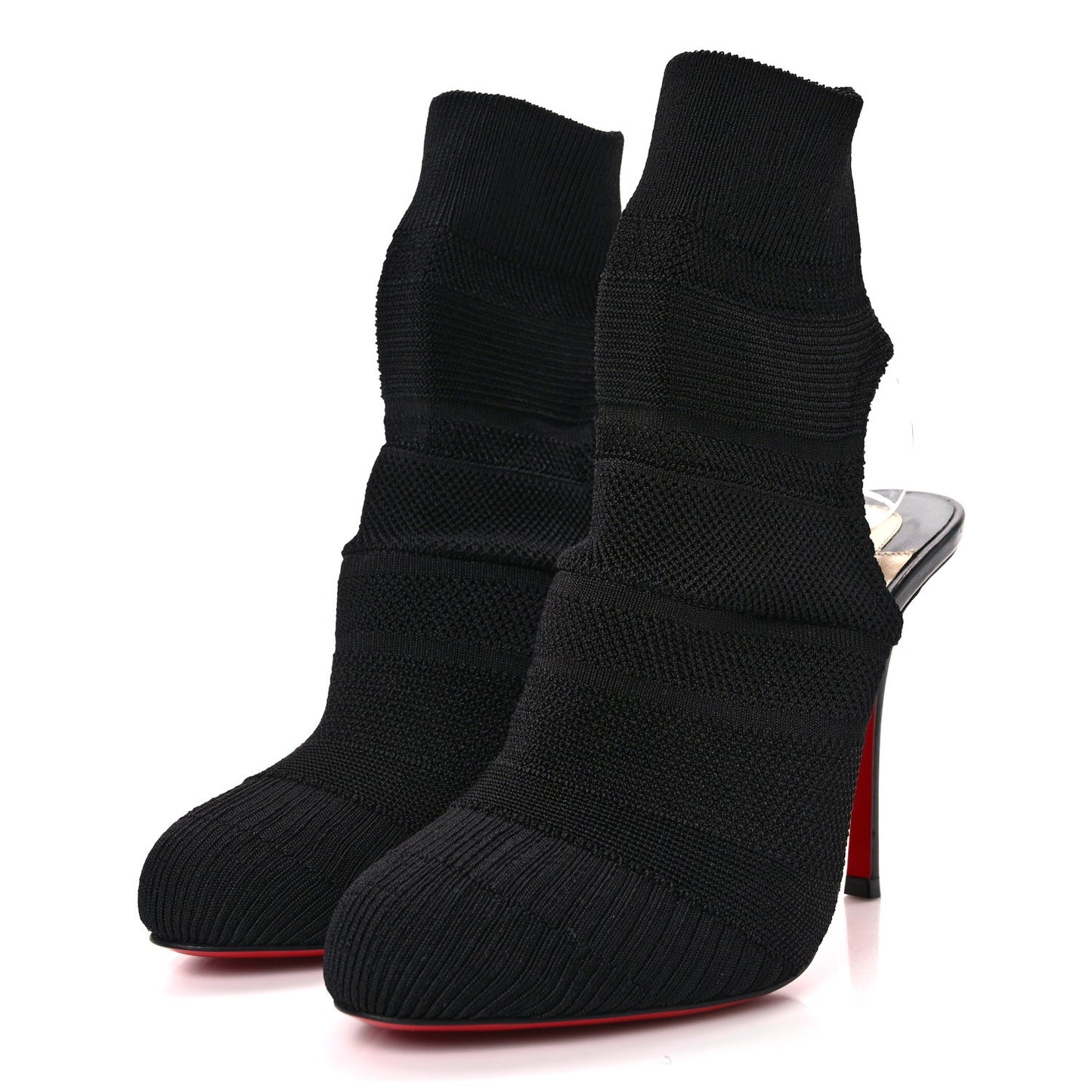 Shiny Nappa Maille Tricot Noemi 100 Ankle Boots 37.5 Black