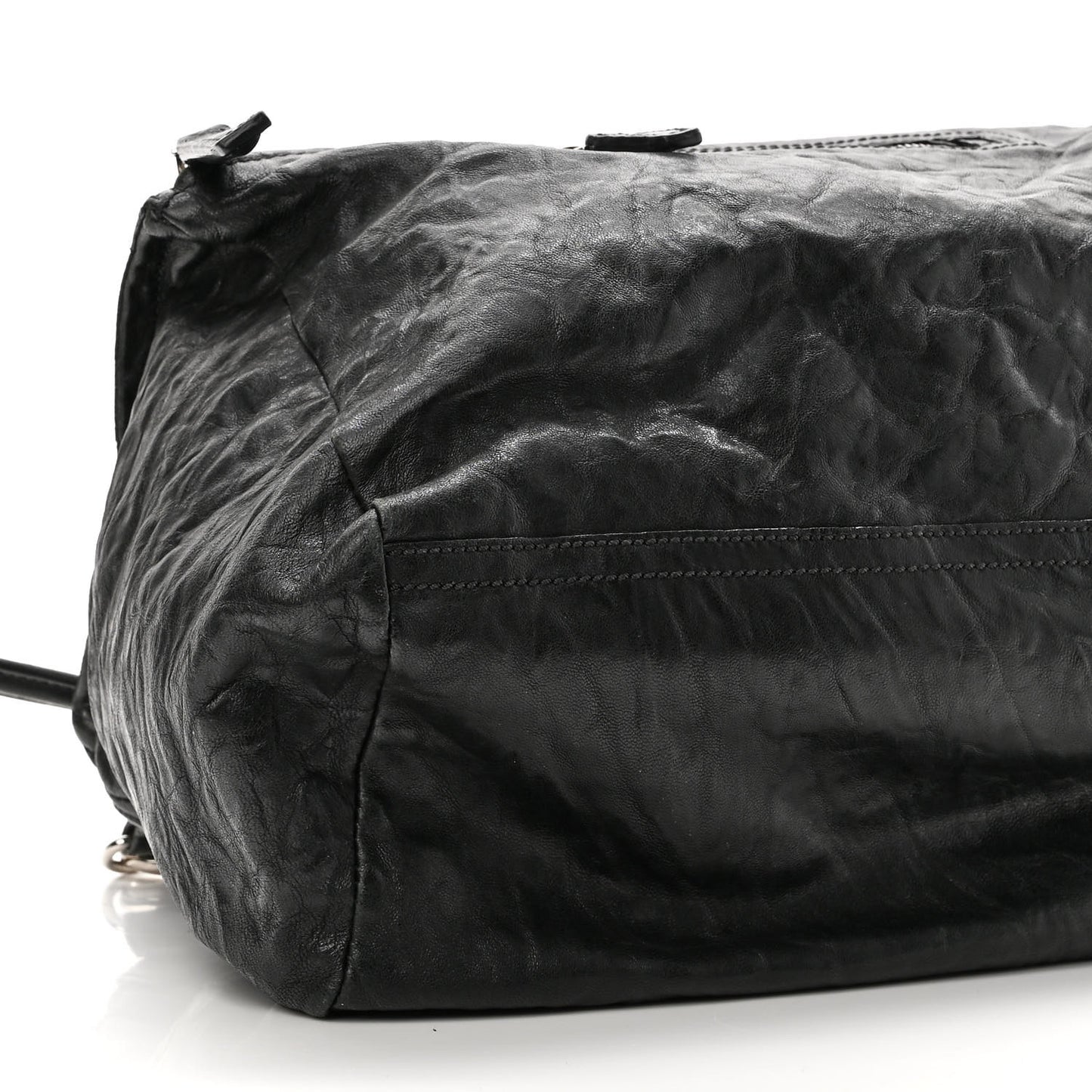 Tumbled Sheepskin Medium Pandora Bag Black