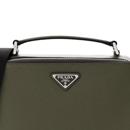 Prada Saffiano Travel Medium Brique Crossbody Bag Loden 7 of 9