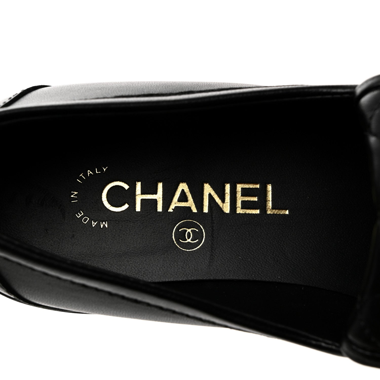 Chanel Lambskin Quilted CC Turnlock Loafers 37.5 Black 6 of 9