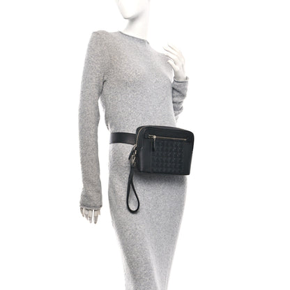 Salvatore Ferragamo Calfskin Gancini Embossed Belt Bag Black 2 of 9