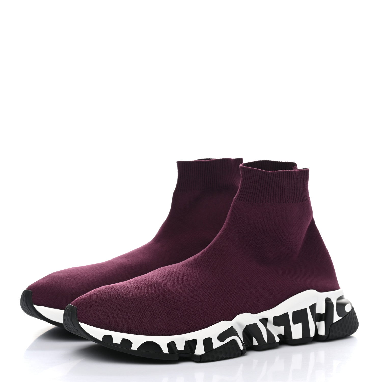 Balenciaga Neoprene Knit Mens Speed Graffiti Sneakers 40 Prunge White Black 3 of 9