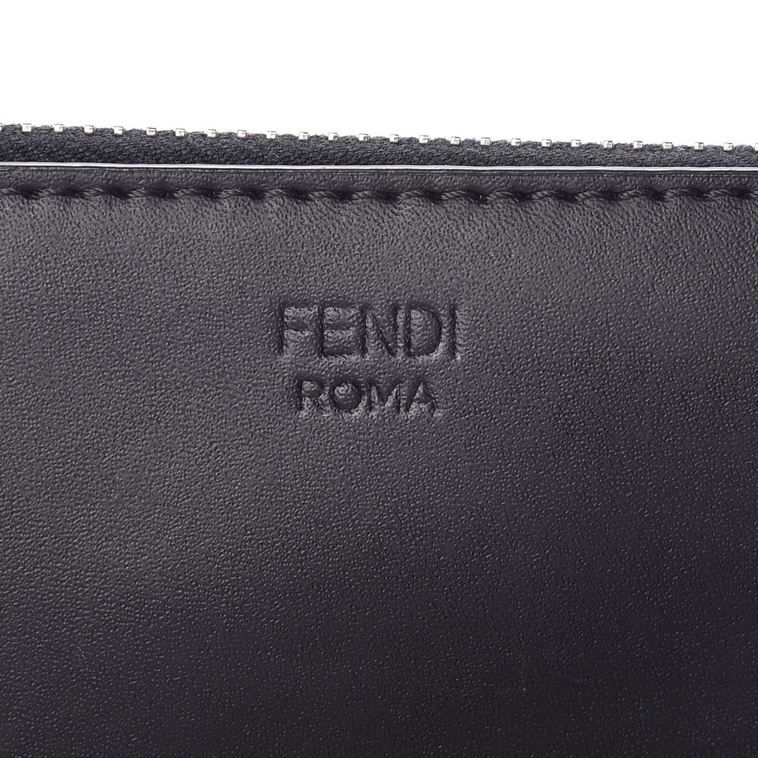 Fendi Vitello Elite Chevron No Words Faces Pouch Multicolor Black 8 of 11