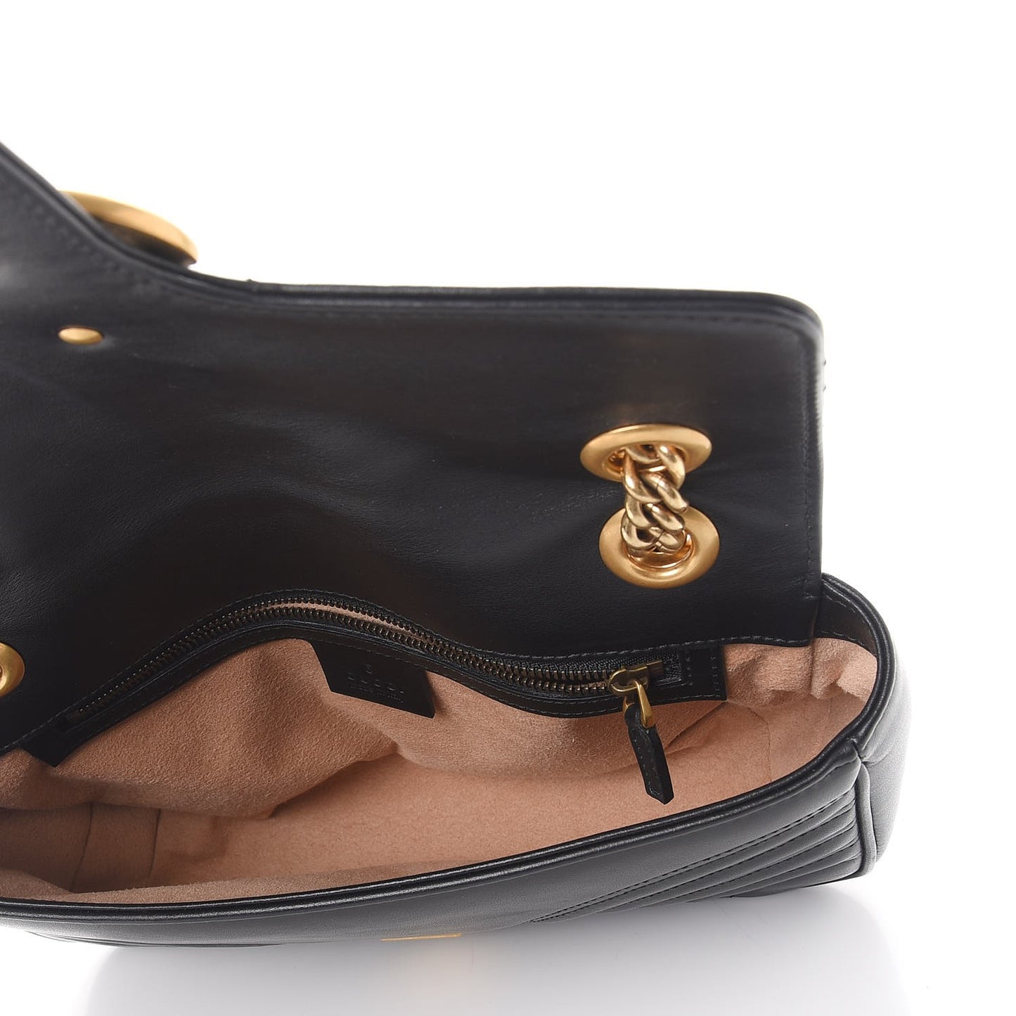 Calfskin Matelasse Small GG Marmont Shoulder Bag Black
