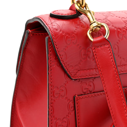 Gucci Guccissima Signature Small Padlock Top Handle Bag Hibiscus Red 16 of 17
