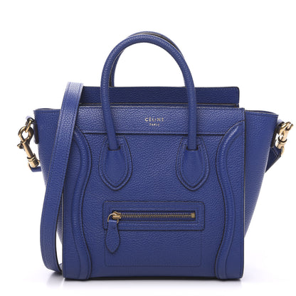 Celine Drummed Calfskin Nano Luggage Indigo 1 of 11