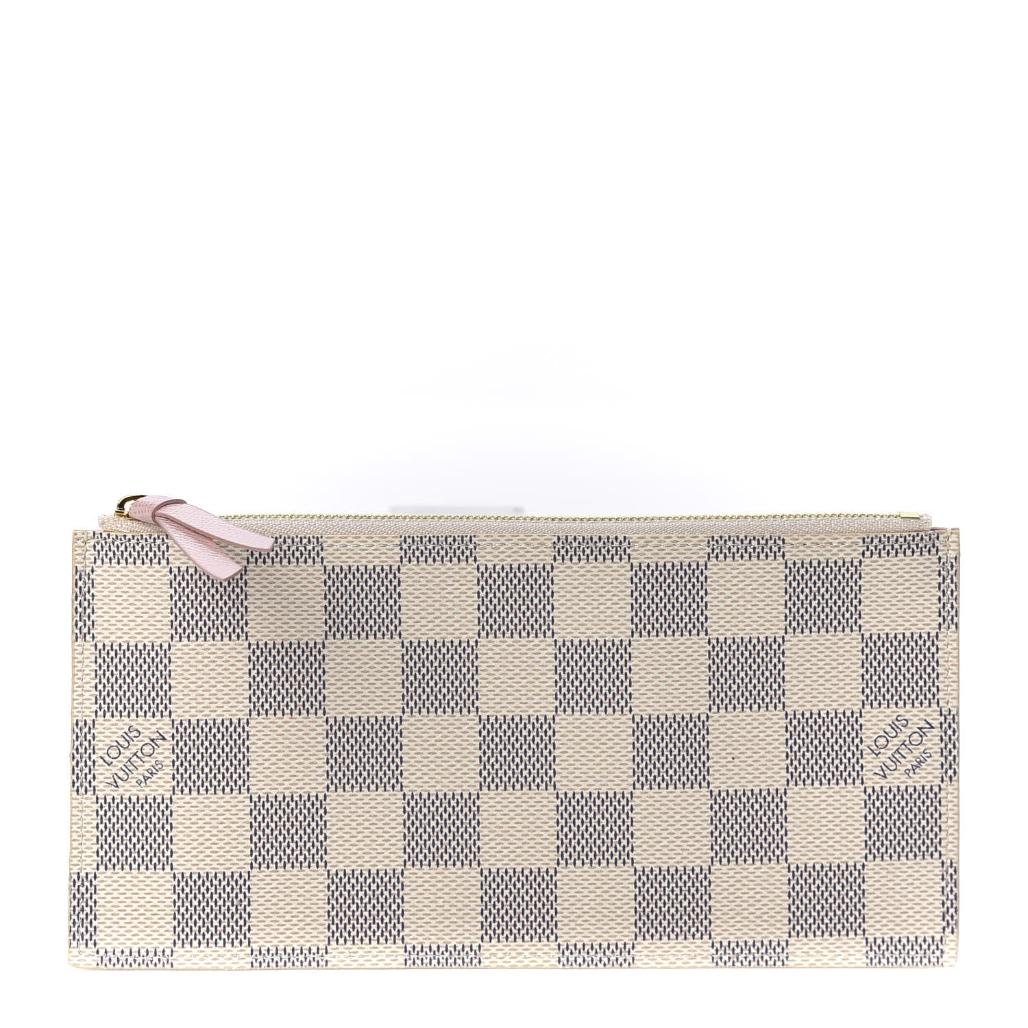 Louis Vuitton Damier Azur Felicie Chain Wallet Zippered Insert Rose Ballerine 1 of 8