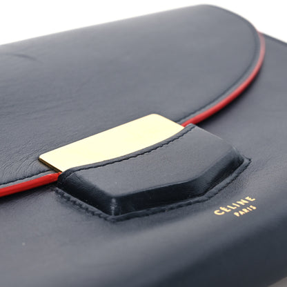 Celine Smooth Calfskin Trotteur Clutch Navy Blue Red 17 of 20
