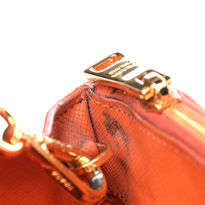 Prada Saffiano Small Galleria Double Zip Tote Papaya 7 of 9