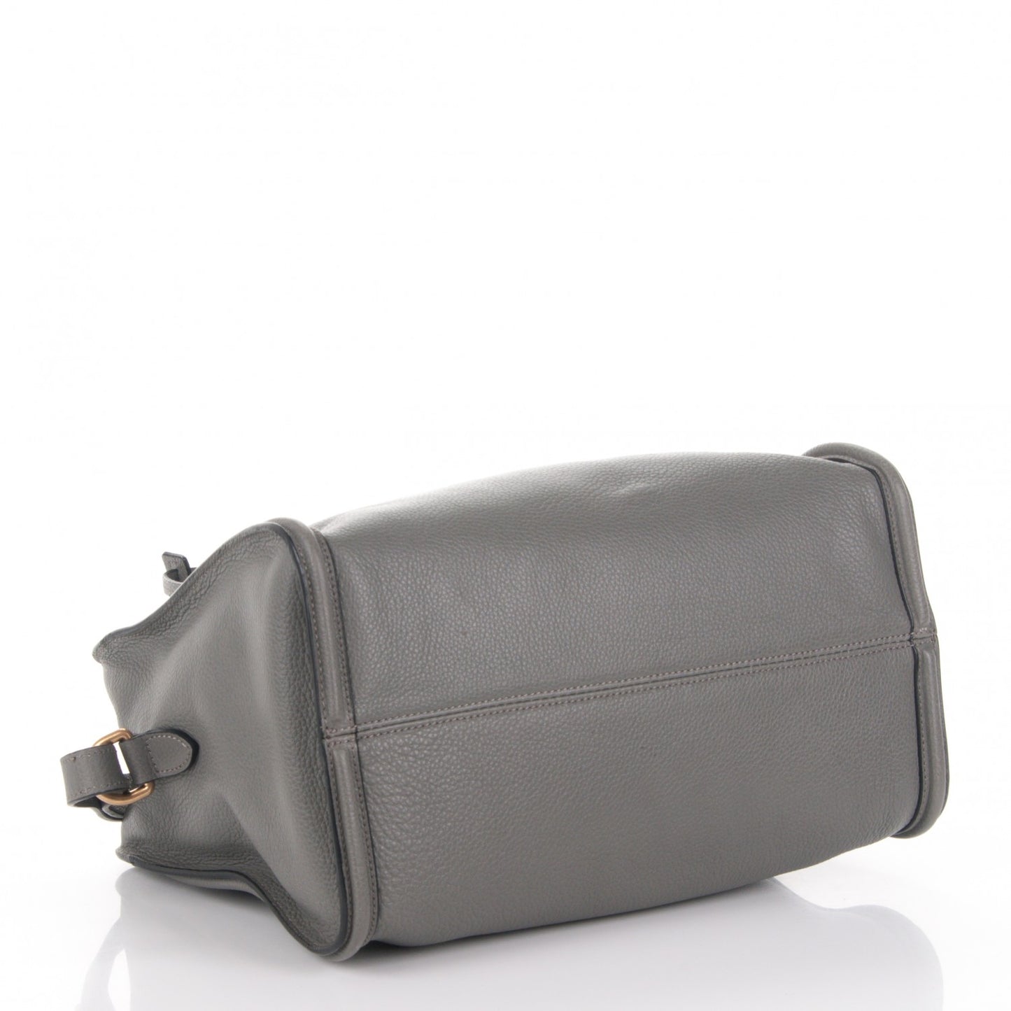 Pebbled Calfskin Small Skull Padlock Zip Around Tote Grey