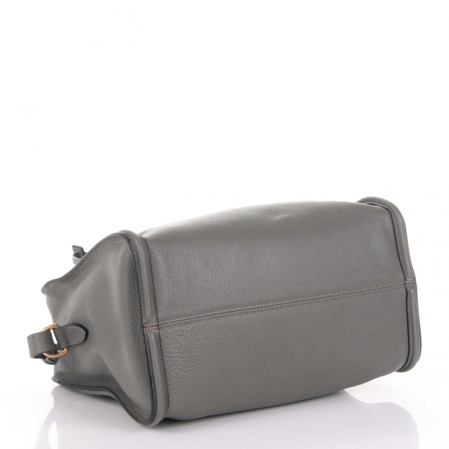 Alexander McQueen Pebbled Calfskin Small Skull Padlock Zip Around Tote Grey 4 of 7