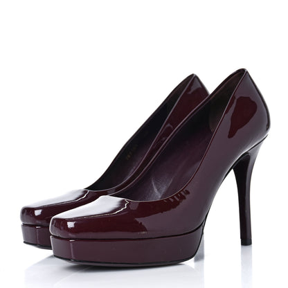 Gucci Patent Platform Pumps 38 Bordeaux 3 of 8