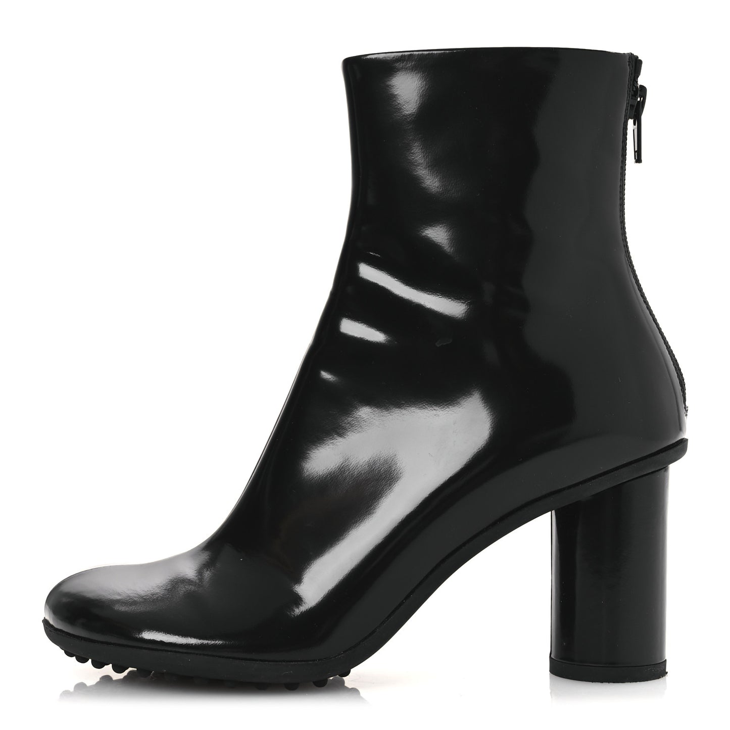 Patent Lambskin Atomic Boots 37 Black