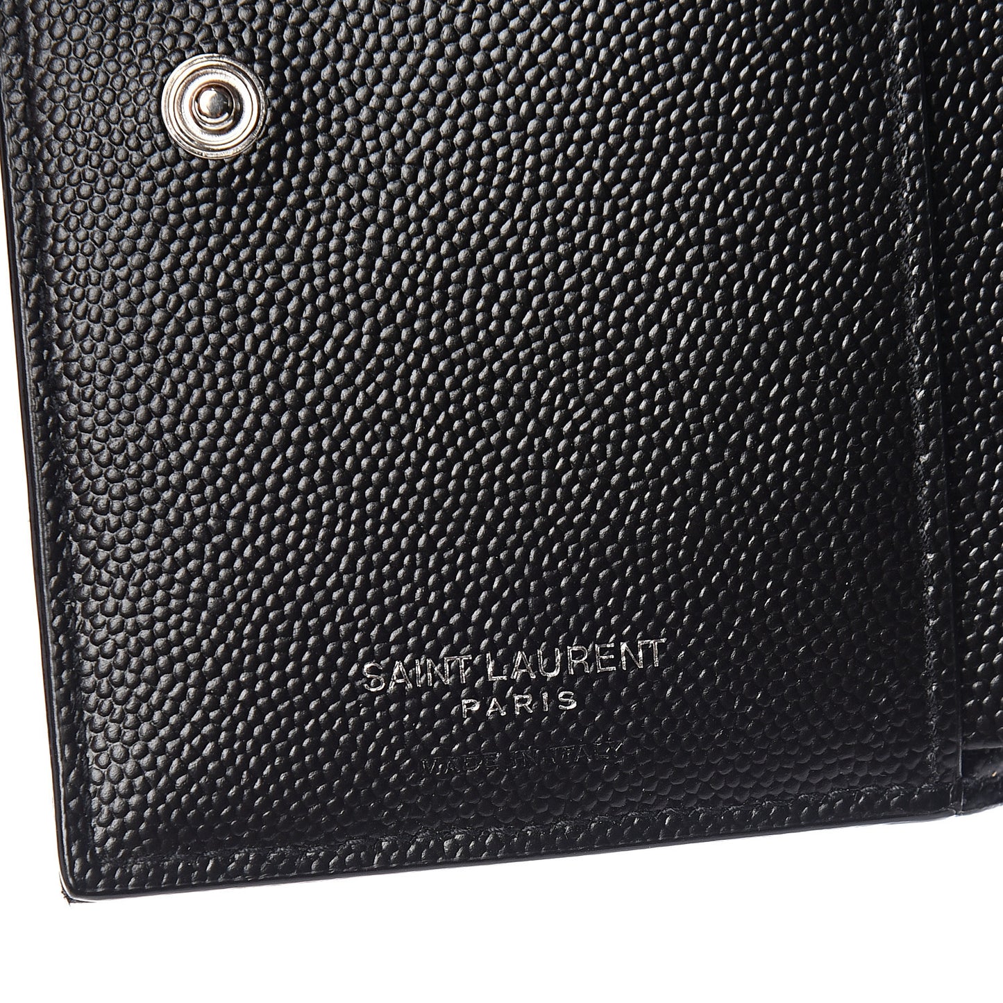 Grain De Poudre Matelasse Chevron Monogram Zipped Two-Part Wallet Black