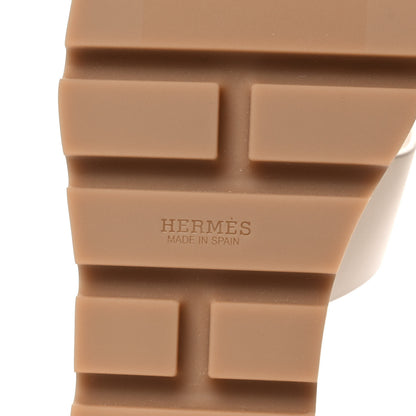 Hermes Calfskin Cork Eze 30 Sandals 38 White 6 of 10