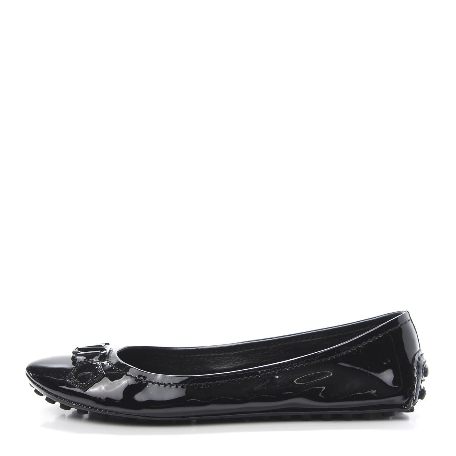Louis Vuitton Patent Calfskin Oxford Ballerina Flats 38.5 Black 1 of 9