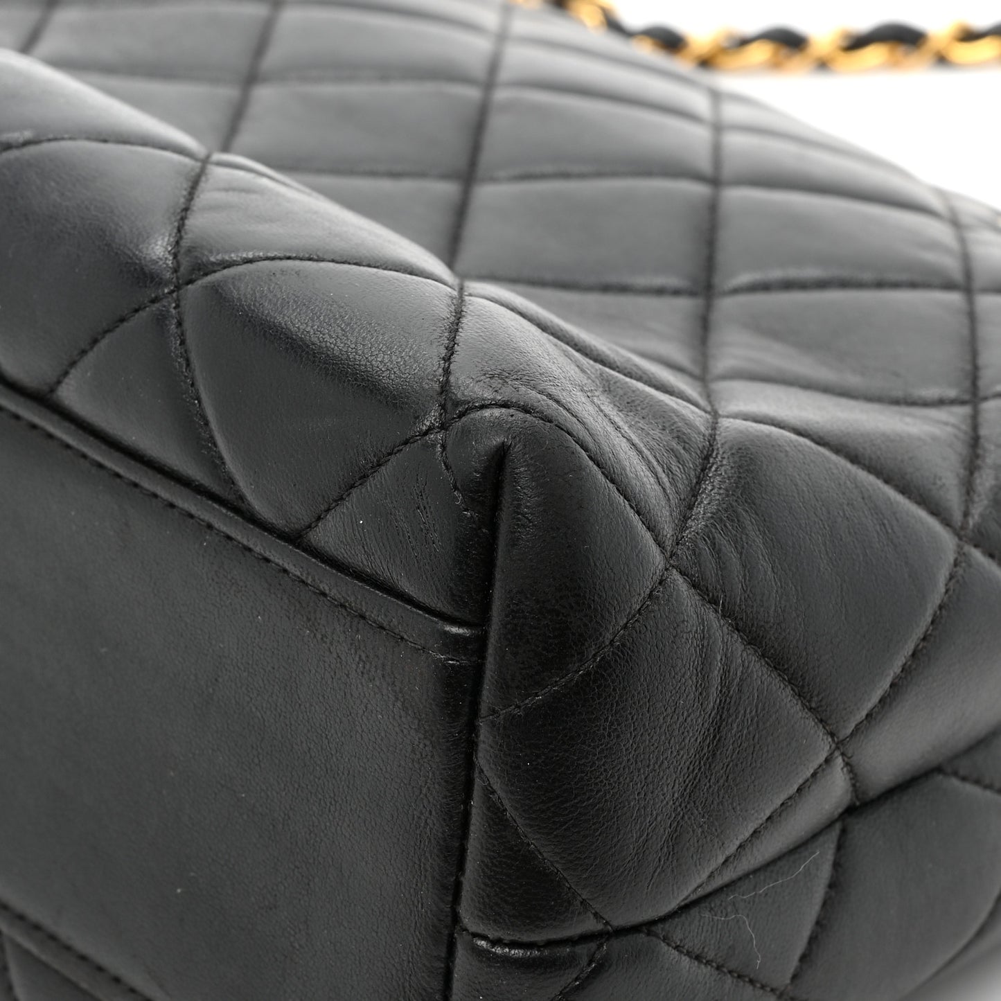 Lambskin Quilted Shoulder Bag Black