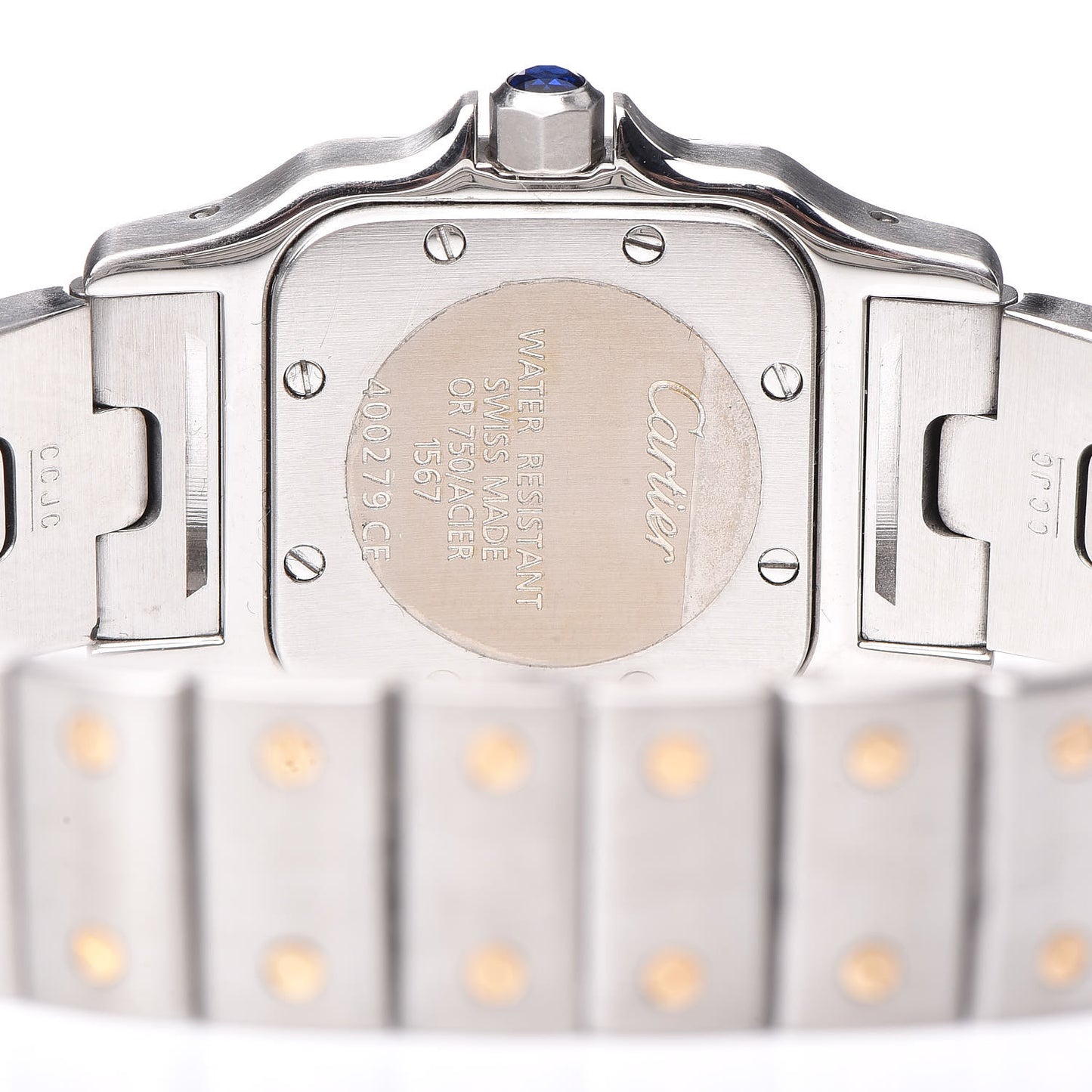 Stainless Steel 18K Yellow Gold 24mm Santos De Cartier Galbee Quartz Watch