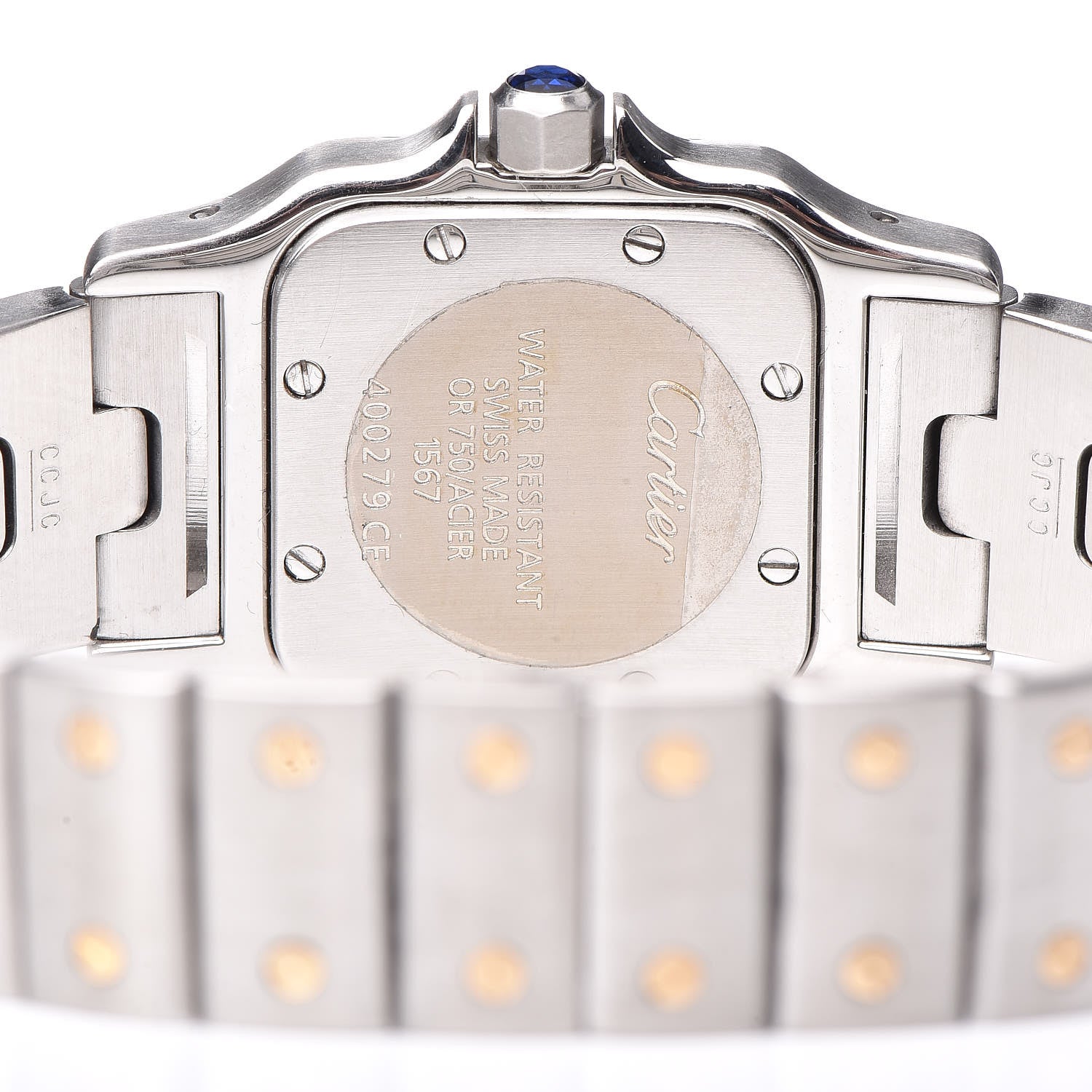 Cartier Stainless Steel 18K Yellow Gold 24mm Santos De Cartier Galbee Quartz Watch 5 of 12