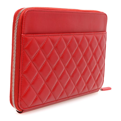 Chanel Lambskin Quilted Travel Case Red 3 of 8